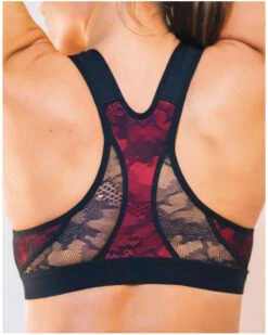 Brassière De Sport Zsport Divine 2.0 (Noir Framboise) -Hom Soldes Magasin brassiere de sport zsport divine 20 noir framboise 5