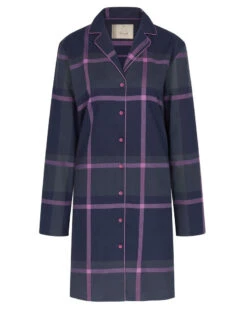 Chemise De Nuit Boutonnée 100% Coton Bio Triumph Nuit (Blue Dark) -Hom Soldes Magasin chemise de nuit boutonnee 100 coton bio triumph nuit blue dark 3