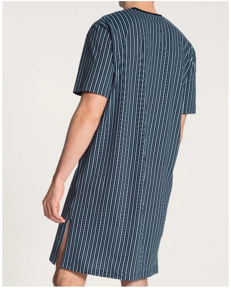 Chemise De Nuit Manches Longues Calida Relax Imprint 100% Coton (Dark Sapphire) 4 Chemise De Nuit Manches Longues Calida Relax Imprint 100% Coton (Dark Sapphire) – Image 2