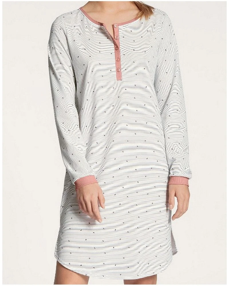 Chemise De Nuit Manches Longues Calida Sweet Dreams 100% Coton Interlock(Rose Bud) 3 Chemise De Nuit Manches Longues Calida Sweet Dreams 100% Coton Interlock(Rose Bud)