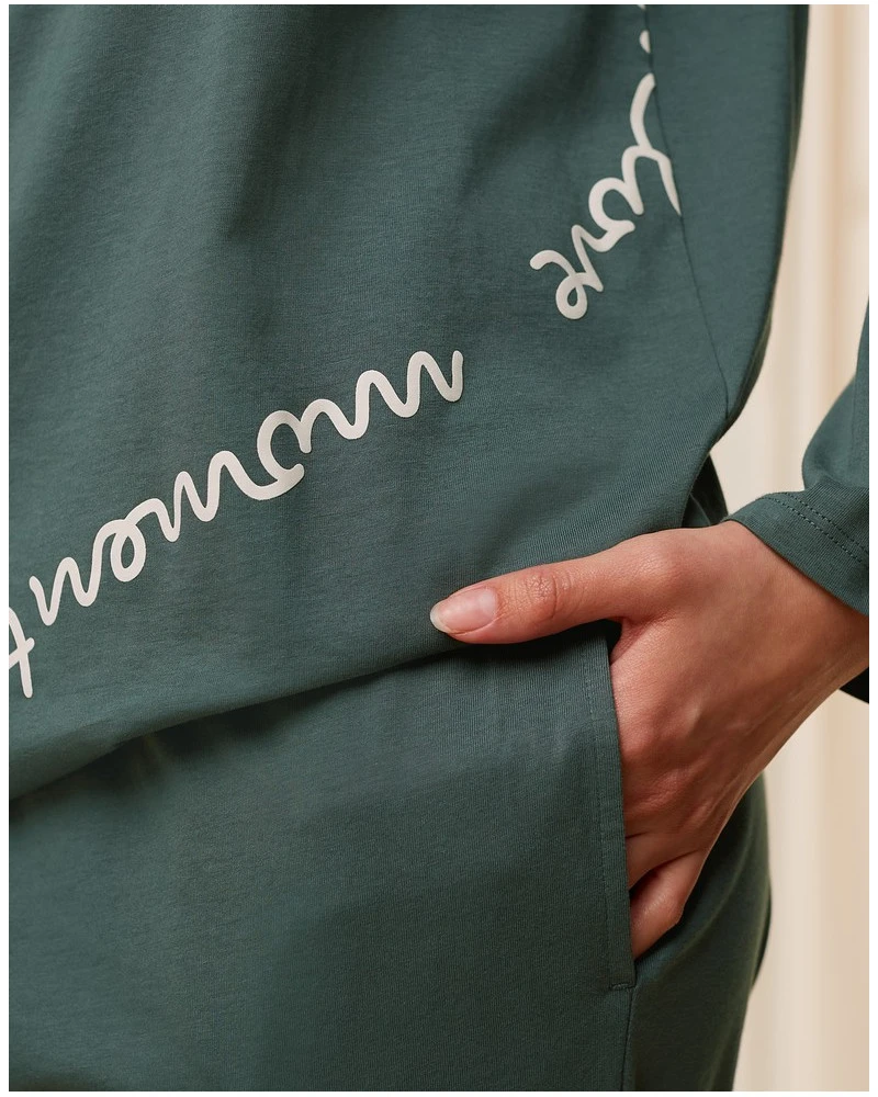 Ensemble De Pyjama 100% Coton Bio Nuit Triumph (Smoky Green) 5 Ensemble De Pyjama 100% Coton Bio Nuit Triumph (Smoky Green) – Image 3