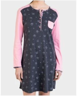 Liquette Boutonnée Manches Longues Massana Anthracite Rose -Hom Soldes Magasin liquette boutonnee manches longues massana anthracite rose 2