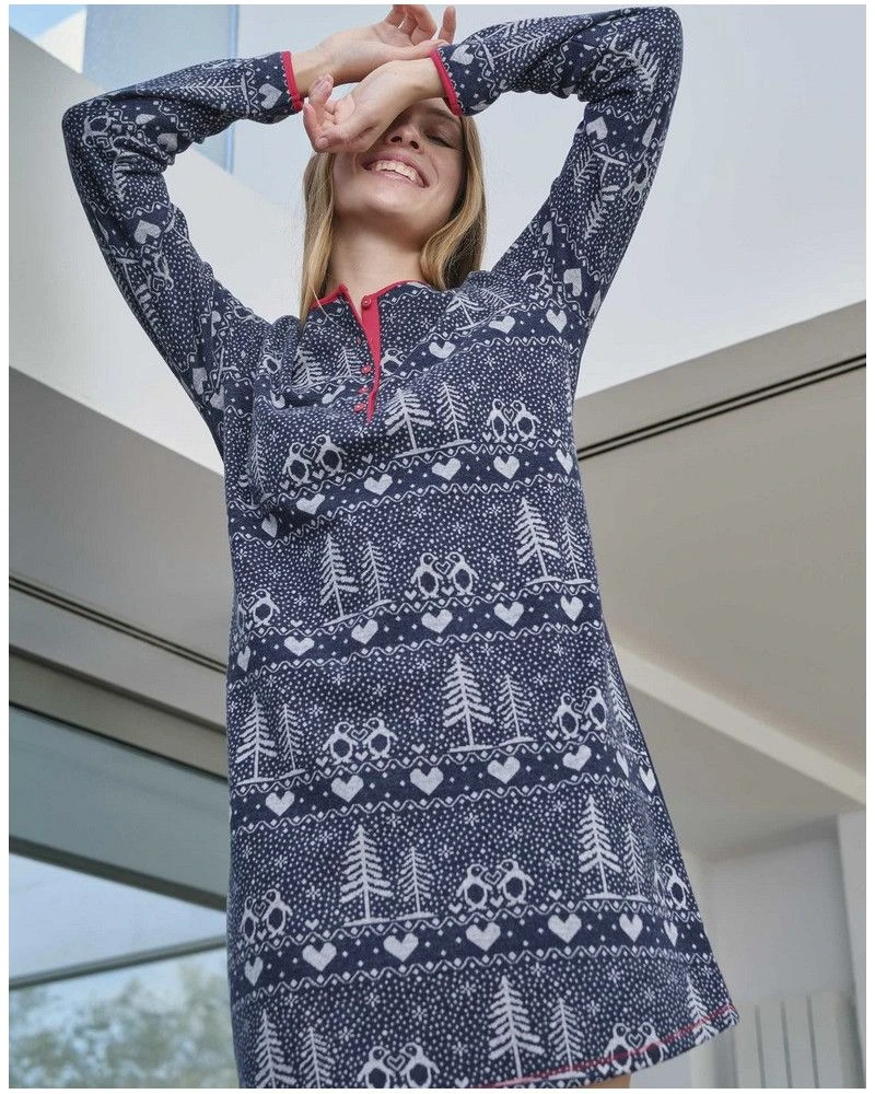 Liquette Boutonnée Manches Longues Massana Imprimé Hivernal 3 Liquette Boutonnée Manches Longues Massana Imprimé Hivernal