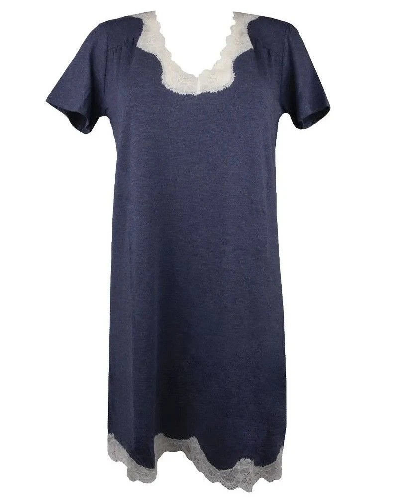 Nuisette Manches Courtes Antigel Simply Perfect (Bleu Chiné Nacre) 4 Nuisette Manches Courtes Antigel Simply Perfect (Bleu Chiné Nacre) – Image 2