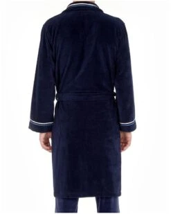 Peignoir éponge HOM Transat 100% Coton (Navy) -Hom Soldes Magasin peignoir eponge hom transat 100 coton navy 4