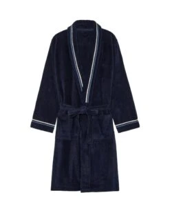 Peignoir éponge HOM Transat 100% Coton (Navy) -Hom Soldes Magasin peignoir eponge hom transat 100 coton navy 5