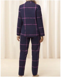 Triumph Pyjama Boutonné 100% Coton Bio Triumh Nuit (Blue Dark) -Hom Soldes Magasin pyjama boutonne 100 coton bio triumh nuit blue dark 2