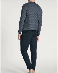 Hom Soldes Magasin -Hom Soldes Magasin pyjama long calida relax choice 100 coton interlock dark sapphire 1