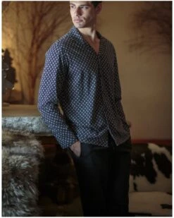 Hom Soldes Magasin -Hom Soldes Magasin pyjama long hom vince 100 coton imprime noir 1