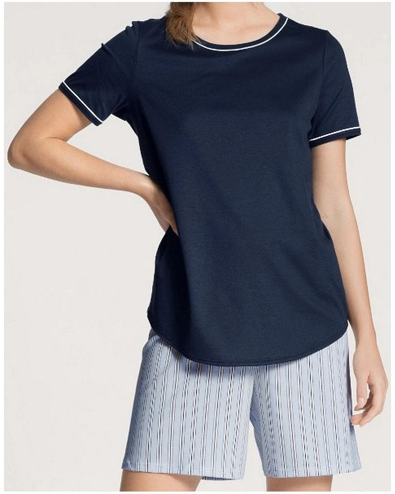 Pyjama Short Calida Sweet Dreams 100% Coton Interlock (Peacoat Blue) 3 Pyjama Short Calida Sweet Dreams 100% Coton Interlock (Peacoat Blue)