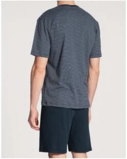 Hom Soldes Magasin -Hom Soldes Magasin pyjama short manches courtes boutonne calida relax 100 coton interlock dark sapphire 1