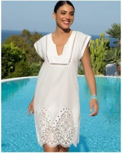 Robe De Plage Lise Charmel Odyssée Cashmer (Blanc) -Hom Soldes Magasin robe de plage lise charmel odyssee cashmer blanc 2