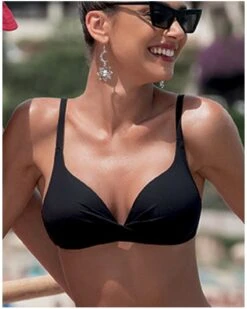 Soutien-gorge De Bain Coque Triangle Sans Armature Antigel La Chiquissima (Noir)