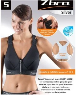 Soutien-gorge De Sport Grands Bonnets Zsport Silver - Maintien Maximum Noir -Hom Soldes Magasin soutien gorge de sport grands bonnets zsport silver maintien maximum noir 4